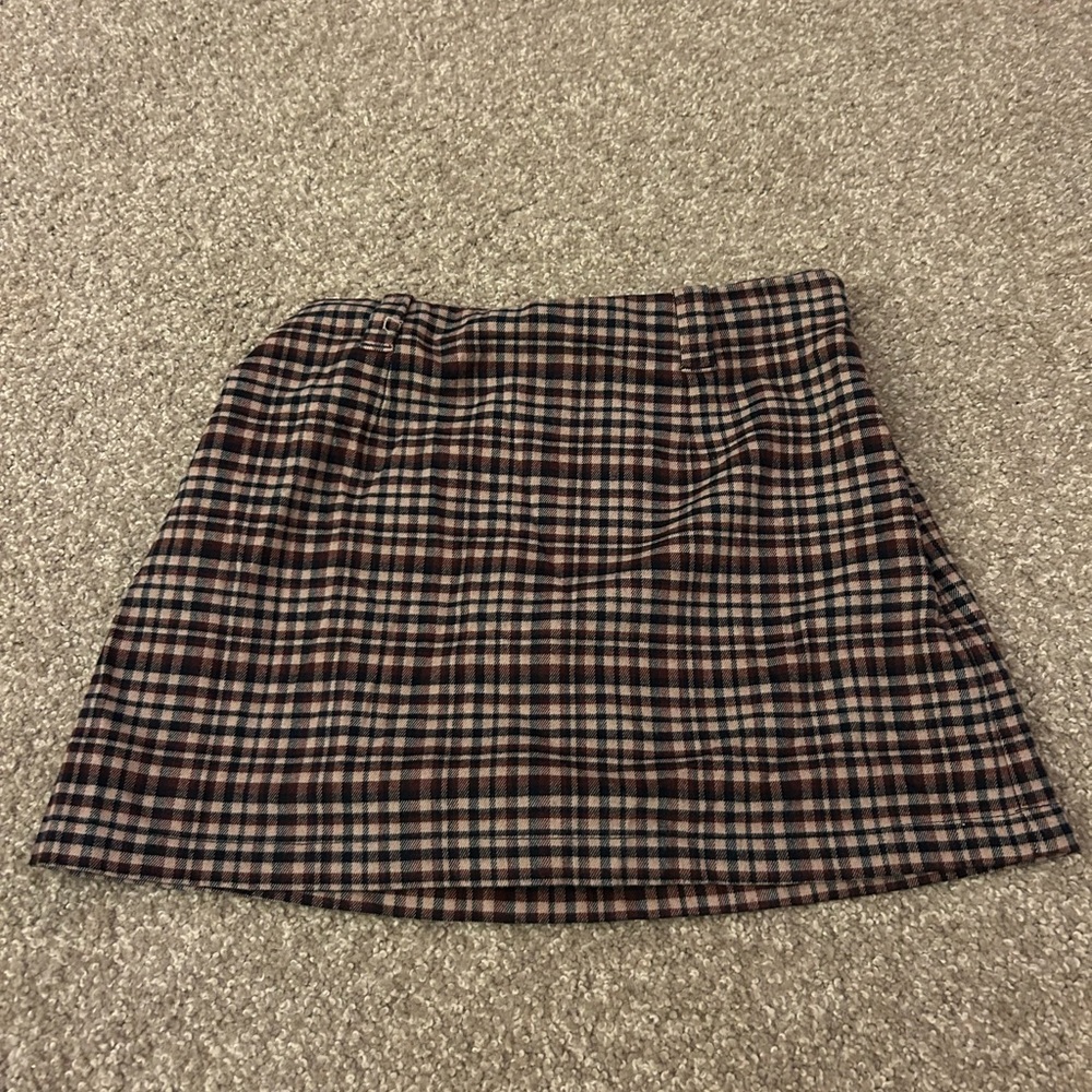 Abercrombie & Fitch Black and Brown Plaid Mini Skirt
